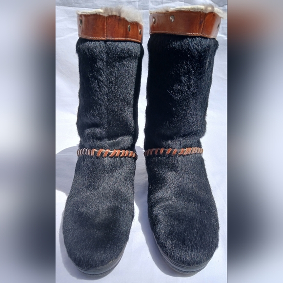 Diadora Vintage Boots Real Fur With Leather Trim - Picture 3 of 6